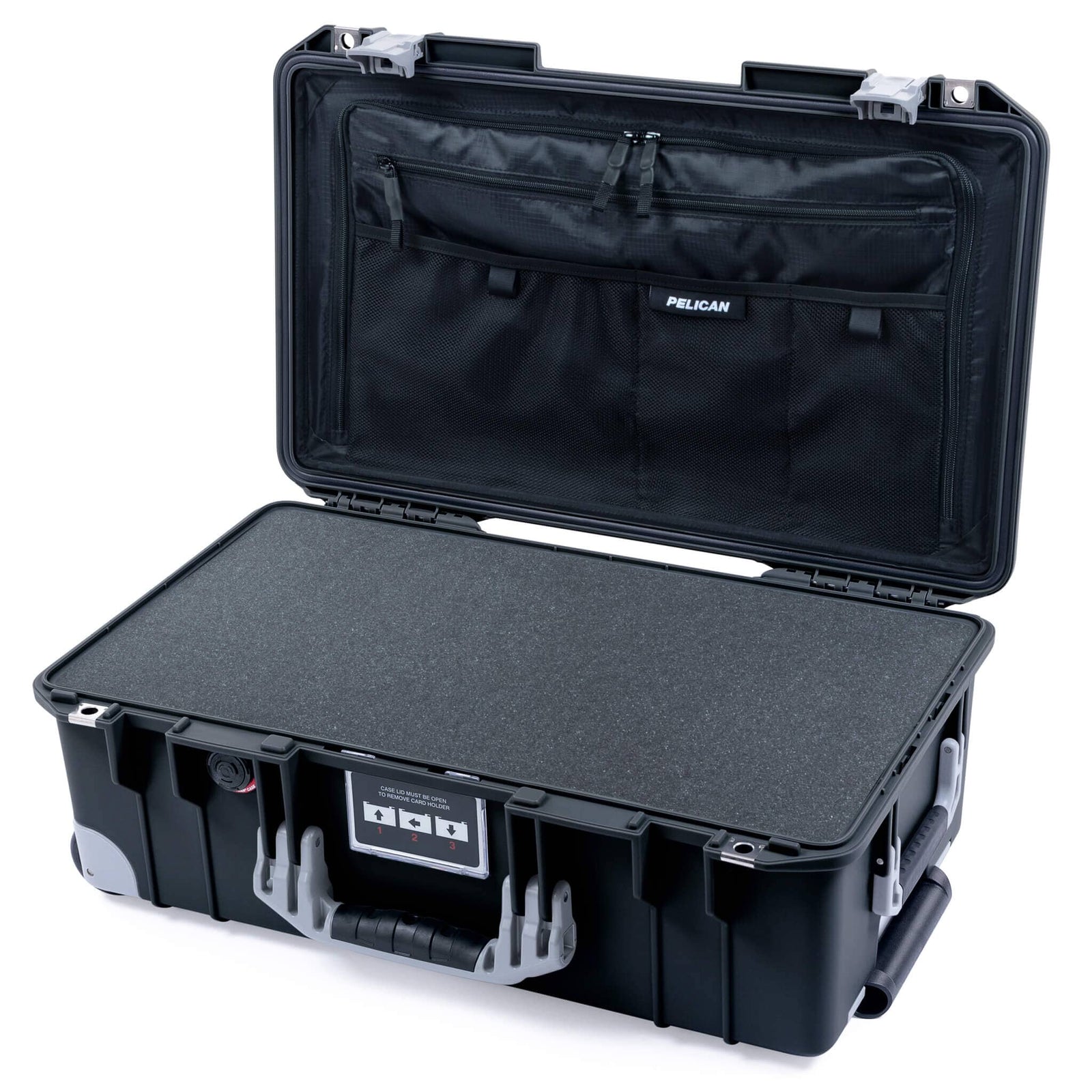 Pelican 1535 Air Carry-on Case - Black & Silver Trolley