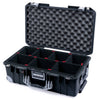 Pelican 1535 Air Case, Black with Silver Handles, Latches & Trolley TrekPak Divider System with Convolute Lid Foam ColorCase 015350-0020-110-181-180