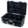 Pelican 1535 Air Case, Black with Silver Handles, Latches & Trolley TrekPak Divider System with Mesh Lid Organizer ColorCase 015350-0120-110-181-180