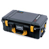 Pelican 1535 Air Case, Black with Yellow Handles & Latches ColorCase