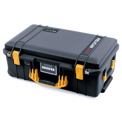 Pelican 1535 Air Case, Black with Yellow Handles & Latches ColorCase