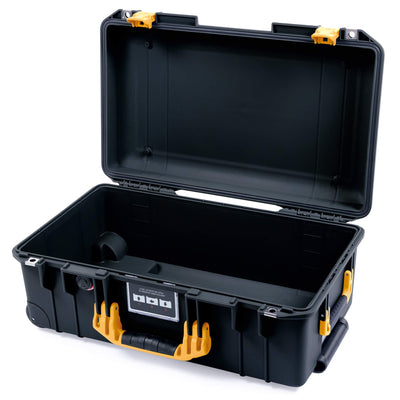 Pelican 1535 Air Case, Black with Yellow Handles & Latches None (Case Only) ColorCase 015350-0000-110-241