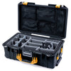 Pelican 1535 Air Case, Black with Yellow Handles & Latches Gray Padded Microfiber Dividers with Mesh Lid Organizer ColorCase 015350-0170-110-241