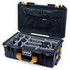 Pelican 1535 Air Case, Black with Yellow Handles & Latches Gray Padded Microfiber Dividers with Combo-Pouch Lid Organizer ColorCase 015350-0370-110-241