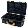 Pelican 1535 Air Case, Black with Yellow Handles & Latches TrekPak Divider System with Mesh Lid Organizer ColorCase 015350-0120-110-241