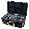 Pelican 1535 Air Case, Black with Yellow Handles, Latches & Trolley Gray Padded Microfiber Dividers with Mesh Lid Organizer ColorCase 015350-0170-110-241-240