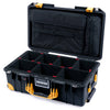 Pelican 1535 Air Case, Black with Yellow Handles, Latches & Trolley