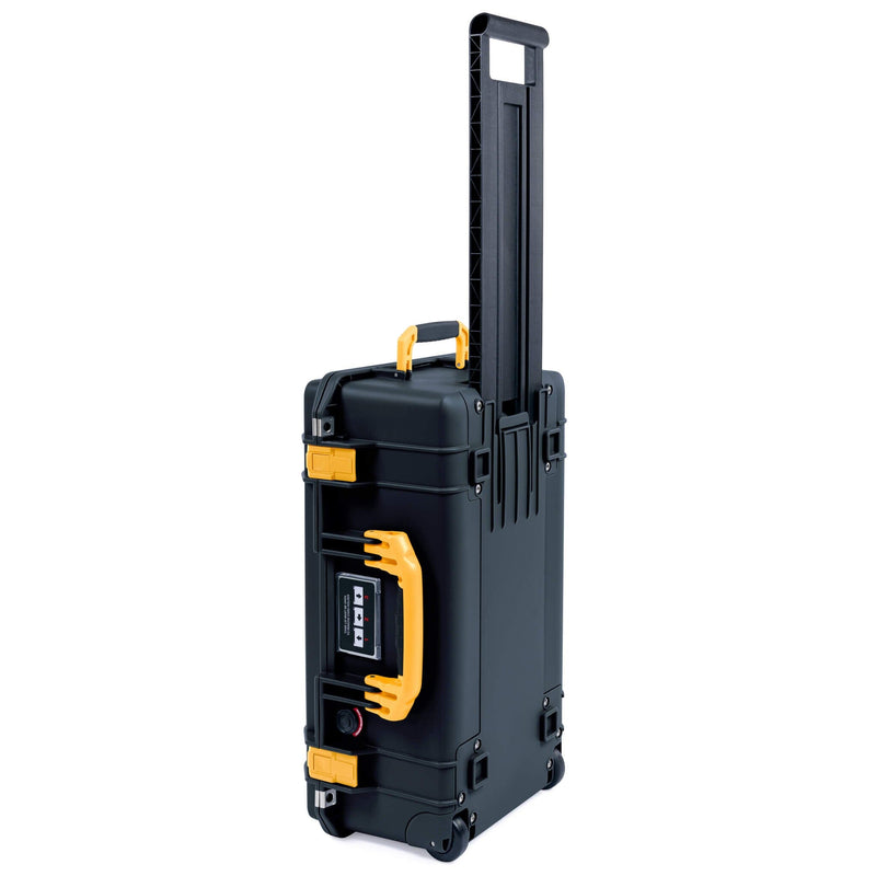 Pelican 1535 Air Case, Black with Yellow Handles & Latches ColorCase 