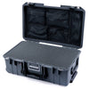 Pelican 1535 Air Case, Charcoal with Black Handles & Push-Button Latches Pick & Pluck Foam with Mesh Lid Organizer ColorCase 015350-0101-520-110