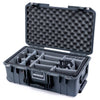 Pelican 1535 Air Case, Charcoal with Black Handles & Push-Button Latches Gray Padded Microfiber Dividers with Convoluted Lid Foam ColorCase 015350-0070-520-110
