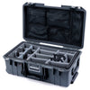 Pelican 1535 Air Case, Charcoal with Black Handles & TSA Locking Latches Gray Padded Microfiber Dividers with Mesh Lid Organizer ColorCase 015350-0170-520-L10