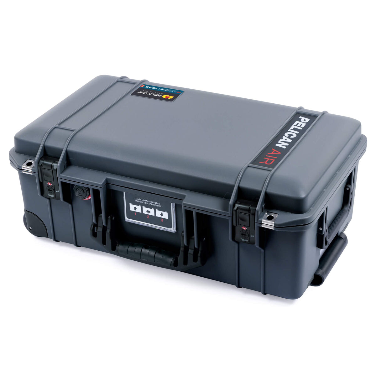 Pelican 1535 Air Case, Charcoal with Black Handles, TSA Locking Latches &amp; Trolley ColorCase 