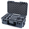 Pelican 1535 Air Case, Charcoal with Black Handles, TSA Locking Latches & Trolley Gray Padded Microfiber Dividers with Convolute Lid Foam ColorCase 015350-0070-520-L10-110