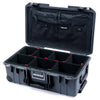 Pelican 1535 Air Case, Charcoal with Black Handles, Push-Button Latches & Trolley TrekPak Divider System with Combo-Pouch Lid Organizer ColorCase 015350-0320-520-110-110