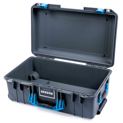 Pelican 1535 Air Case, Charcoal with Blue Handles & Push-Button Latches None (Case Only) ColorCase 015350-0000-520-120