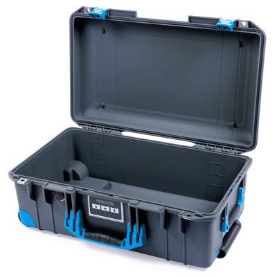 Pelican 1535 Air Case, Charcoal with Blue Handles, Push-Button Latches & Trolley None (Case Only) ColorCase 015350-0000-520-120-120