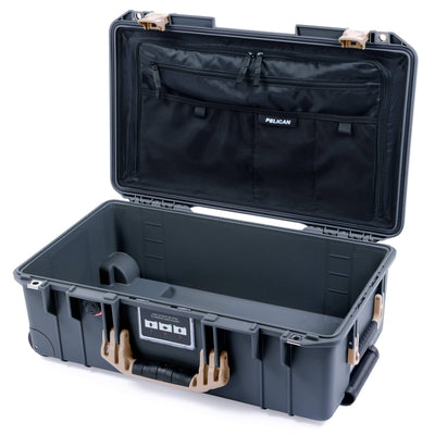 Pelican 1535 Air Case, Charcoal with Desert Tan Handles & Latches Combo-Pouch Lid Organizer Only ColorCase 015350-0300-520-311