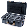 Pelican 1535 Air Case, Charcoal with Desert Tan Handles & Latches Gray Padded Microfiber Dividers with Computer Pouch ColorCase 015350-0270-520-311
