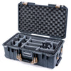 Pelican 1535 Air Case, Charcoal with Desert Tan Handles & Latches Gray Padded Microfiber Dividers with Convoluted Lid Foam ColorCase 015350-0070-520-310