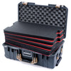 Pelican 1535 Air Case, Charcoal with Desert Tan Handles & Latches Custom Tool Kit (4 Foam Inserts with Convoluted Lid Foam) ColorCase 015350-0060-520-311