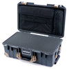 Pelican 1535 Air Case, Charcoal with Desert Tan Handles, Latches & Trolley Pick & Pluck Foam with Computer Pouch ColorCase 015350-0301-520-311-310