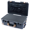 Pelican 1535 Air Case, Charcoal with Desert Tan Handles, Latches & Trolley Pick & Pluck Foam with Combo-Pouch Lid Organizer ColorCase 015350-0301-520-311-310