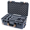 Pelican 1535 Air Case, Charcoal with Desert Tan Handles, Latches & Trolley Gray Padded Microfiber Dividers with Convoluted Lid Foam ColorCase 015350-0070-520-311-310