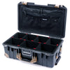 Pelican 1535 Air Case, Charcoal with Desert Tan Handles, Latches & Trolley TrekPak Divider System with Combo-Pouch Lid Organizer ColorCase 015350-0320-520-311-310