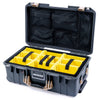 Pelican 1535 Air Case, Charcoal with Desert Tan Handles & Latches Yellow Padded Microfiber Dividers with Mesh Lid Organizer ColorCase 015350-0110-520-311