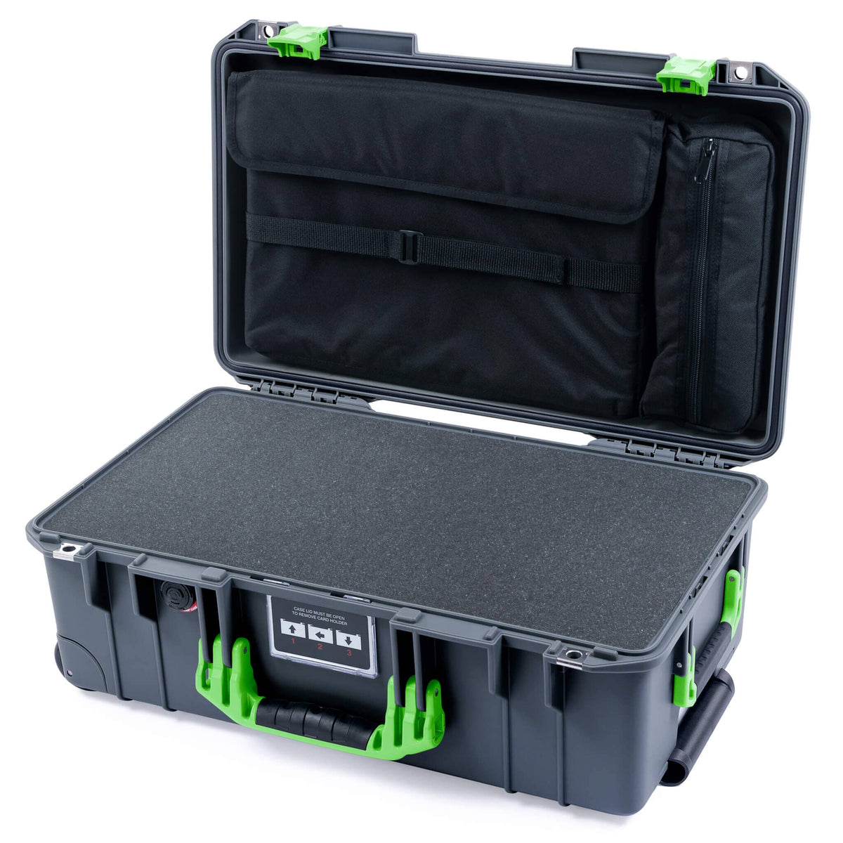 Pelican 1535 Air Carry-on Case - Charcoal &amp; Lime Green