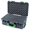 Pelican 1535 Air Case, Charcoal with Lime Green Handles & Latches Pick & Pluck Foam with Convoluted Lid Foam ColorCase 015350-0001-520-301