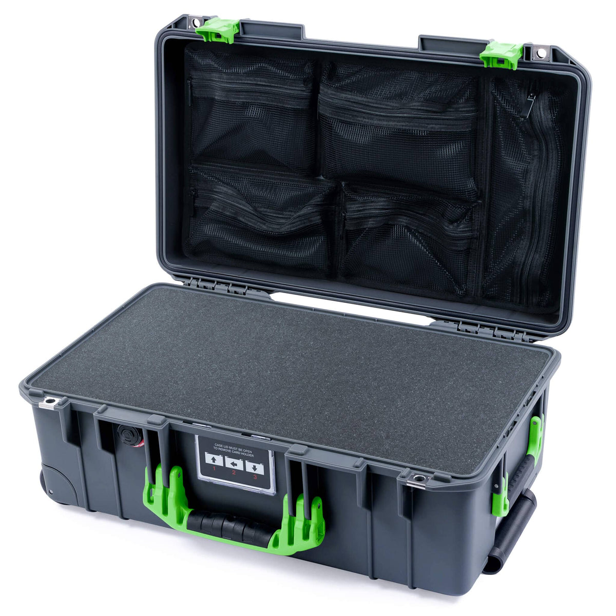 Pelican 1535 Air Carry-on Case - Charcoal &amp; Lime Green