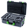 Pelican 1535 Air Case, Charcoal with Lime Green Handles & Latches Gray Padded Microfiber Dividers with Computer Pouch ColorCase 015350-0270-520-301