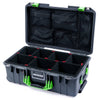 Pelican 1535 Air Case, Charcoal with Lime Green Handles & Latches TrekPak Divider System with Mesh Lid Organizer ColorCase 015350-0120-520-301
