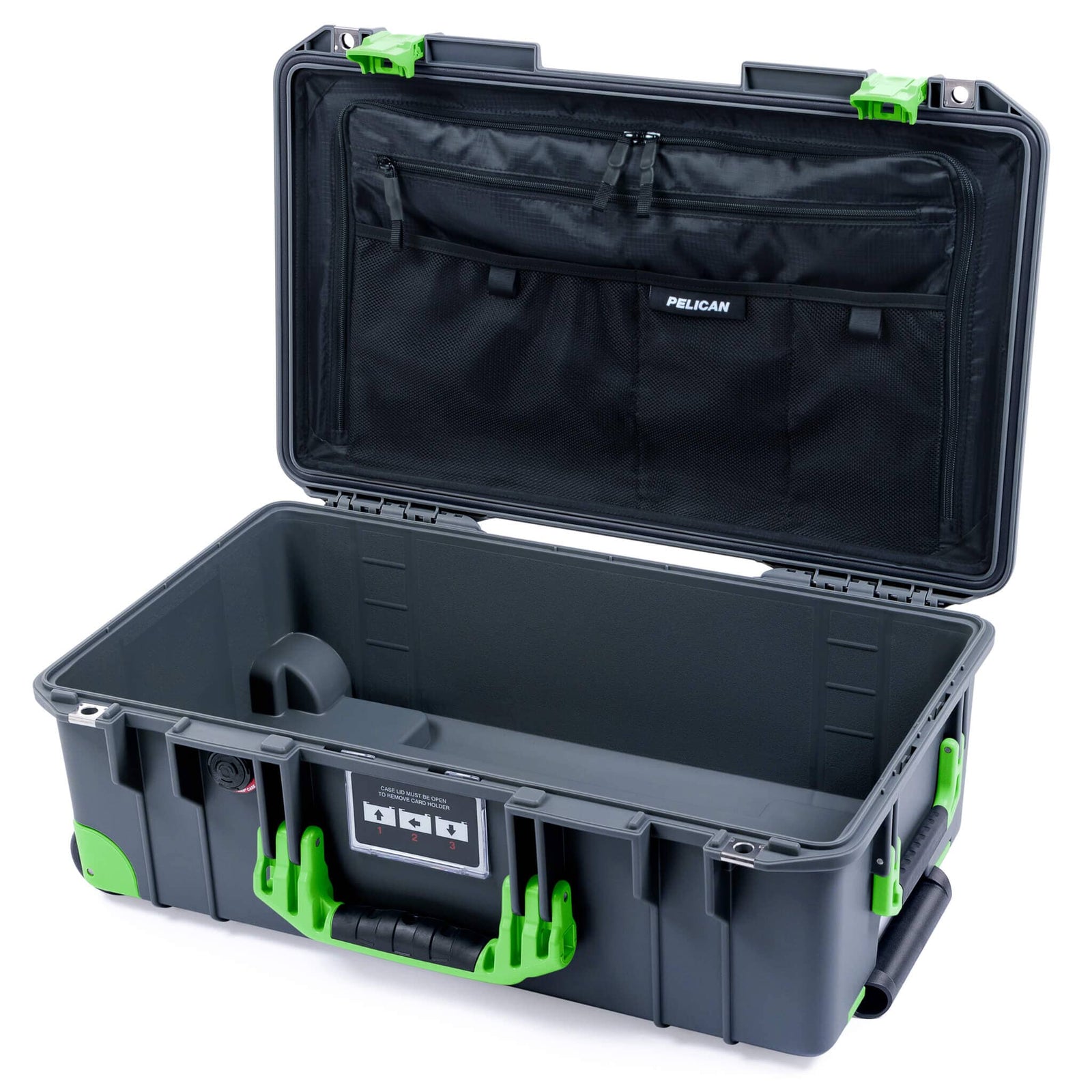 Pelican 1535 Air Carry-on Case - Charcoal & Lime Green Trolley