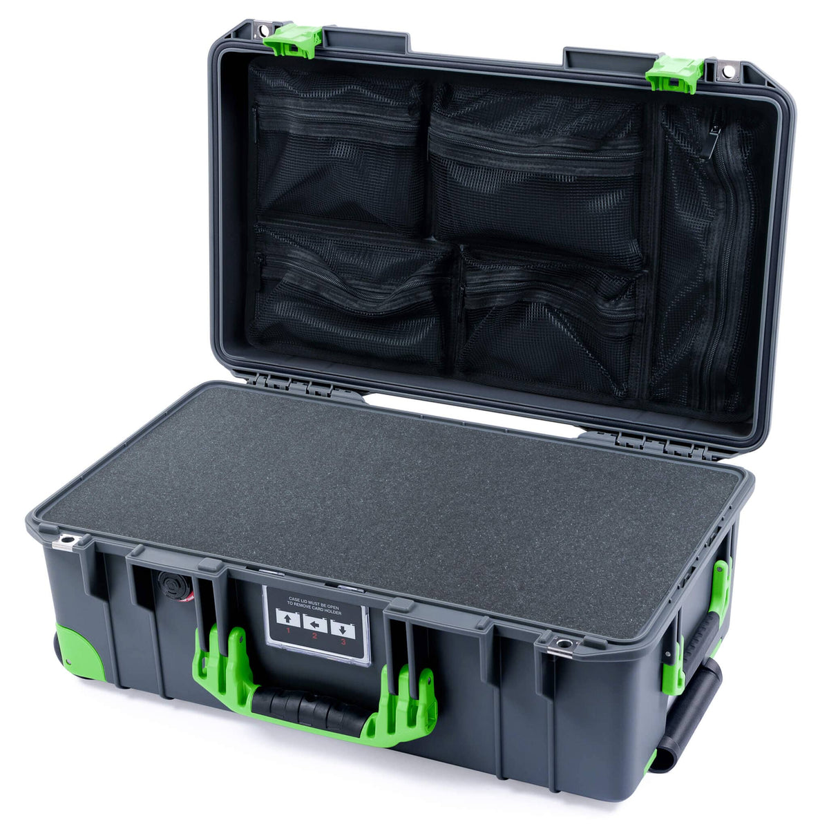 Pelican 1535 Air Carry-on Case - Charcoal &amp; Lime Green Trolley