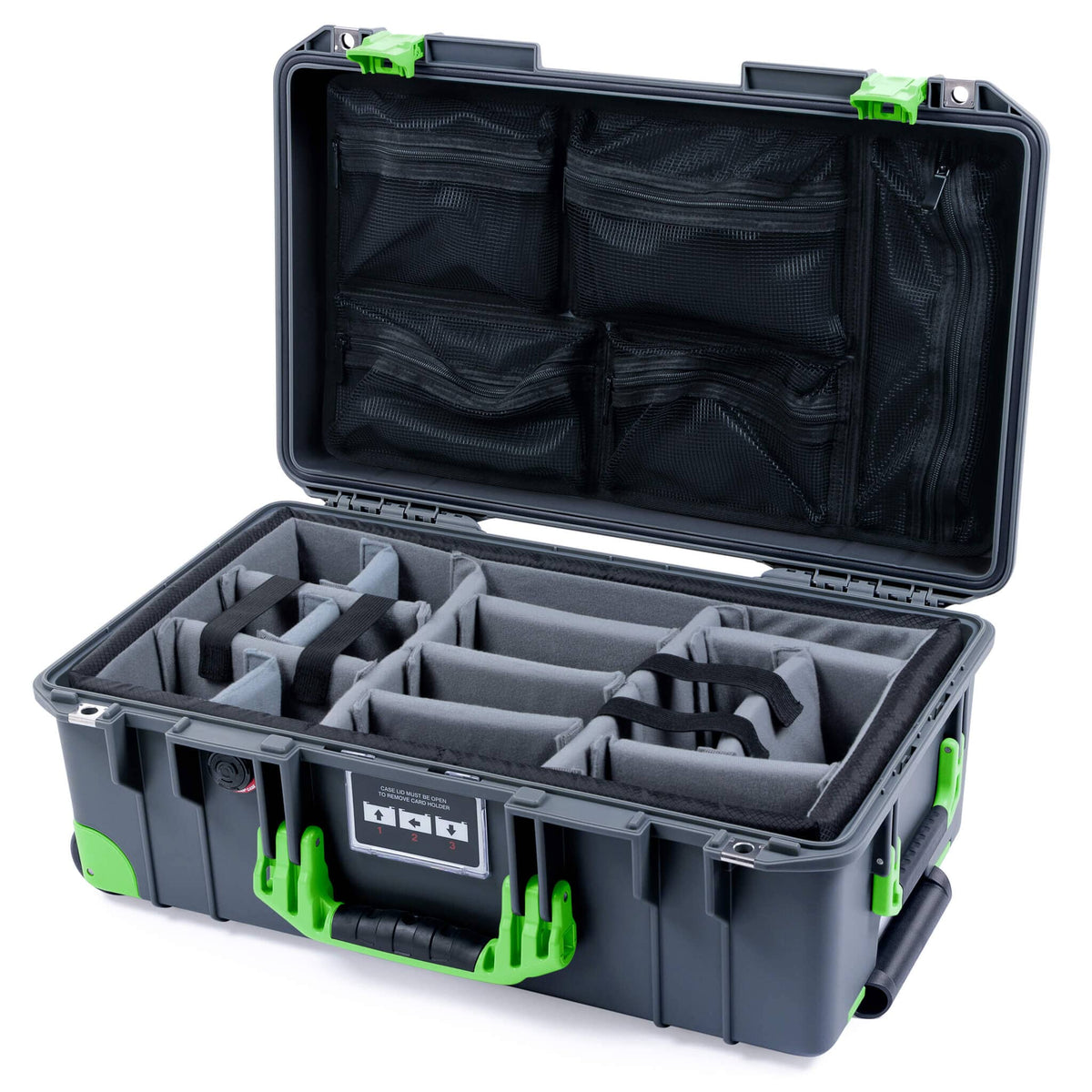 Pelican 1535 Air Carry-on Case - Charcoal &amp; Lime Green Trolley
