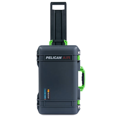 Pelican 1535 Air Case, Charcoal with Lime Green Handles, Latches & Trolley ColorCase