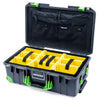 Pelican 1535 Air Case, Charcoal with Lime Green Handles, Latches & Trolley Yellow Padded Microfiber Dividers with Combo-Pouch Lid Organizer ColorCase 015350-0310-520-301-300