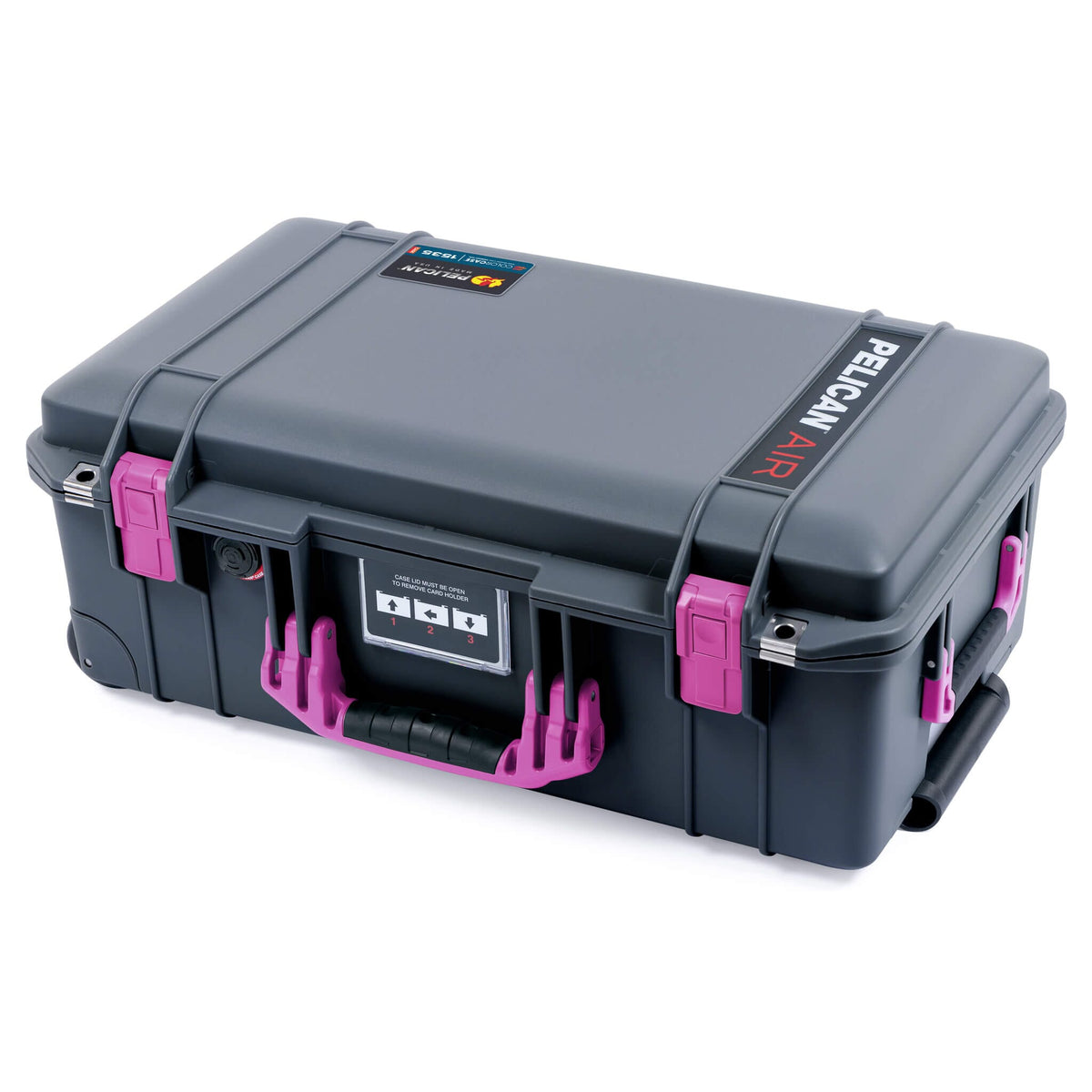 Pelican 1535 Air Case, Charcoal with Magenta Handles &amp; Latches ColorCase 