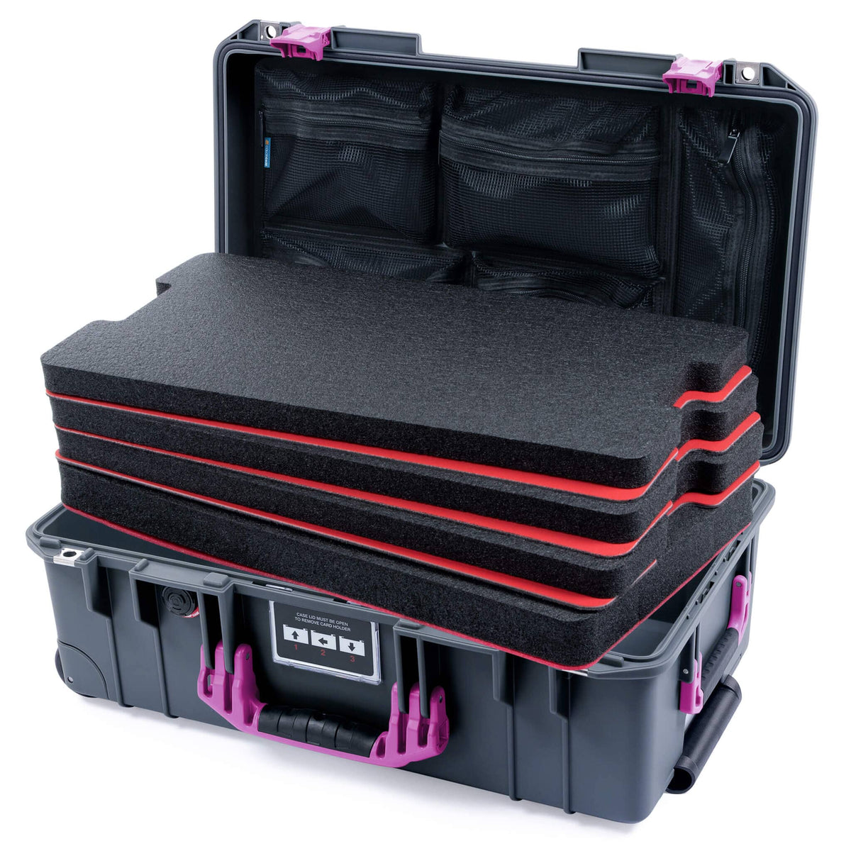 Pelican 1535 Air Carry-on Case - Charcoal &amp; Magenta