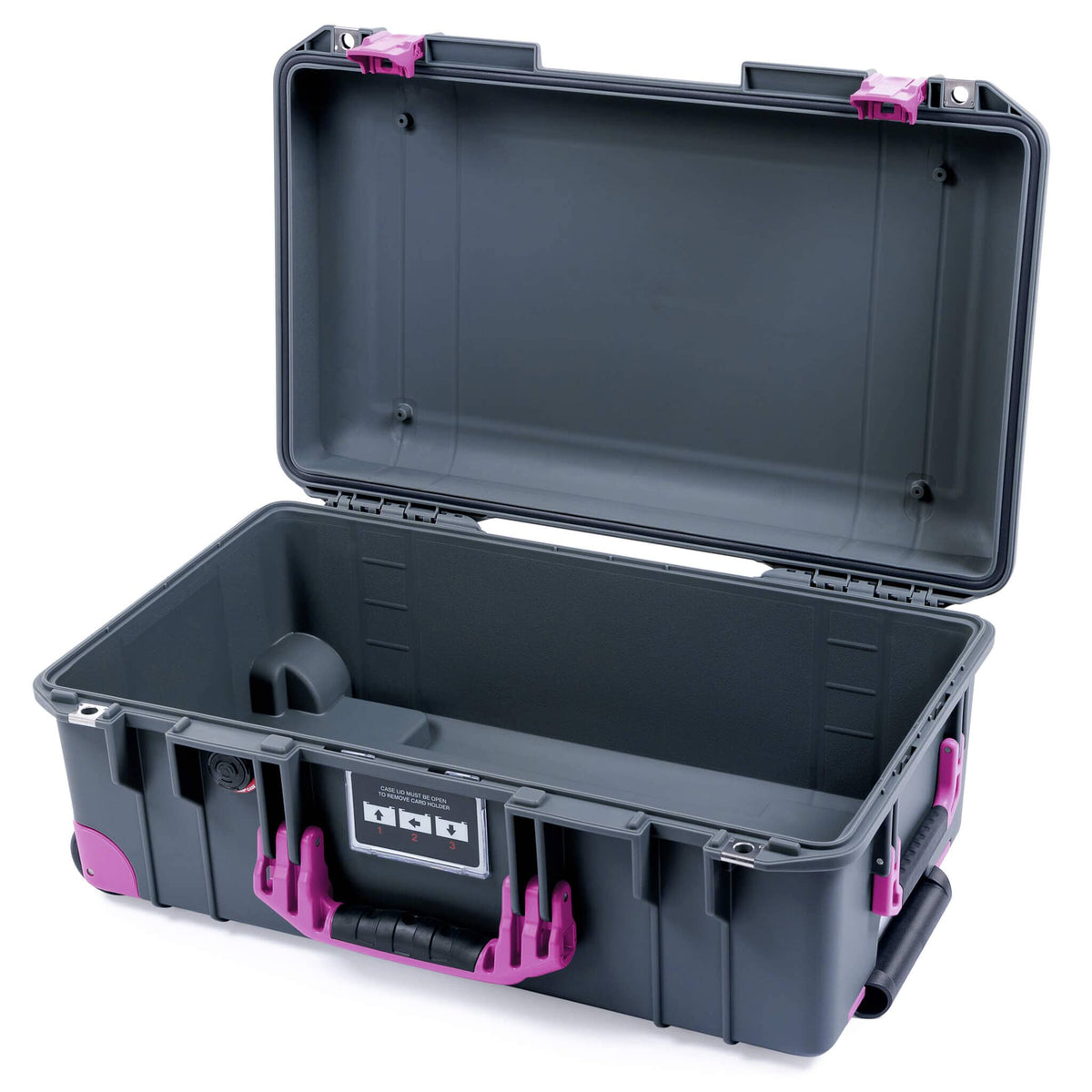 Pelican 1535 Air Case, Charcoal with Magenta Handles, Latches &amp; Trolley None (Case Only) ColorCase 015350-0000-520-401-400