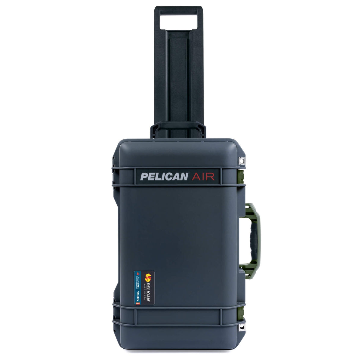Pelican 1535 Air Case, Charcoal with OD Green Handles &amp; Latches ColorCase 