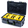 Pelican 1535 Air Case, Charcoal with OD Green Handles & Latches Yellow Padded Microfiber Dividers with Combo-Pouch Lid Organizer ColorCase 015350-0310-520-131