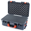 Pelican 1535 Air Case, Charcoal with Orange Handles & Push-Button Latches Pick & Pluck Foam with Convoluted Lid Foam ColorCase 015350-0001-520-150