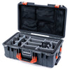 Pelican 1535 Air Case, Charcoal with Orange Handles & Push-Button Latches Gray Padded Microfiber Dividers with Mesh Lid Organizer ColorCase 015350-0170-520-150