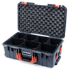 Pelican 1535 Air Case, Charcoal with Orange Handles & Push-Button Latches TrekPak Divider System with Convoluted Lid Foam ColorCase 015350-0020-520-150