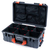 Pelican 1535 Air Case, Charcoal with Orange Handles & Push-Button Latches TrekPak Divider System with Mesh Lid Organizer ColorCase 015350-0120-520-150