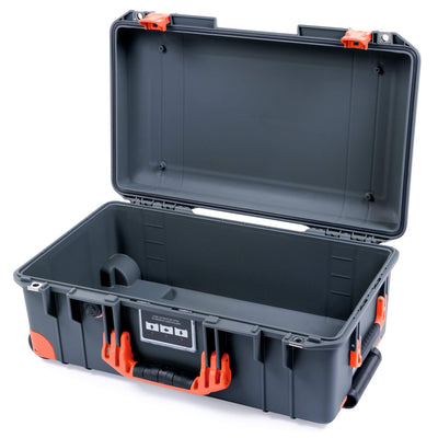 Pelican 1535 Air Case, Charcoal with Orange Handles, Push-Button Latches & Trolley None (Case Only) ColorCase 015350-0000-520-150-150