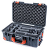 Pelican 1535 Air Case, Charcoal with Orange Handles, Push-Button Latches & Trolley Gray Padded Microfiber Dividers with Convoluted Lid Foam ColorCase 015350-0070-520-150-150